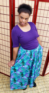 COLLAB: Maya Kern Succulents Maxi Skirt with Pockets