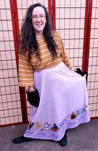 Kitty Cats Maxi Skirt with Pockets