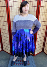 Raven Wings Midi Skirt with Pockets