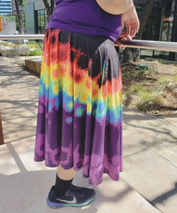 Pixel Effervescence Midi Skirt With Pockets