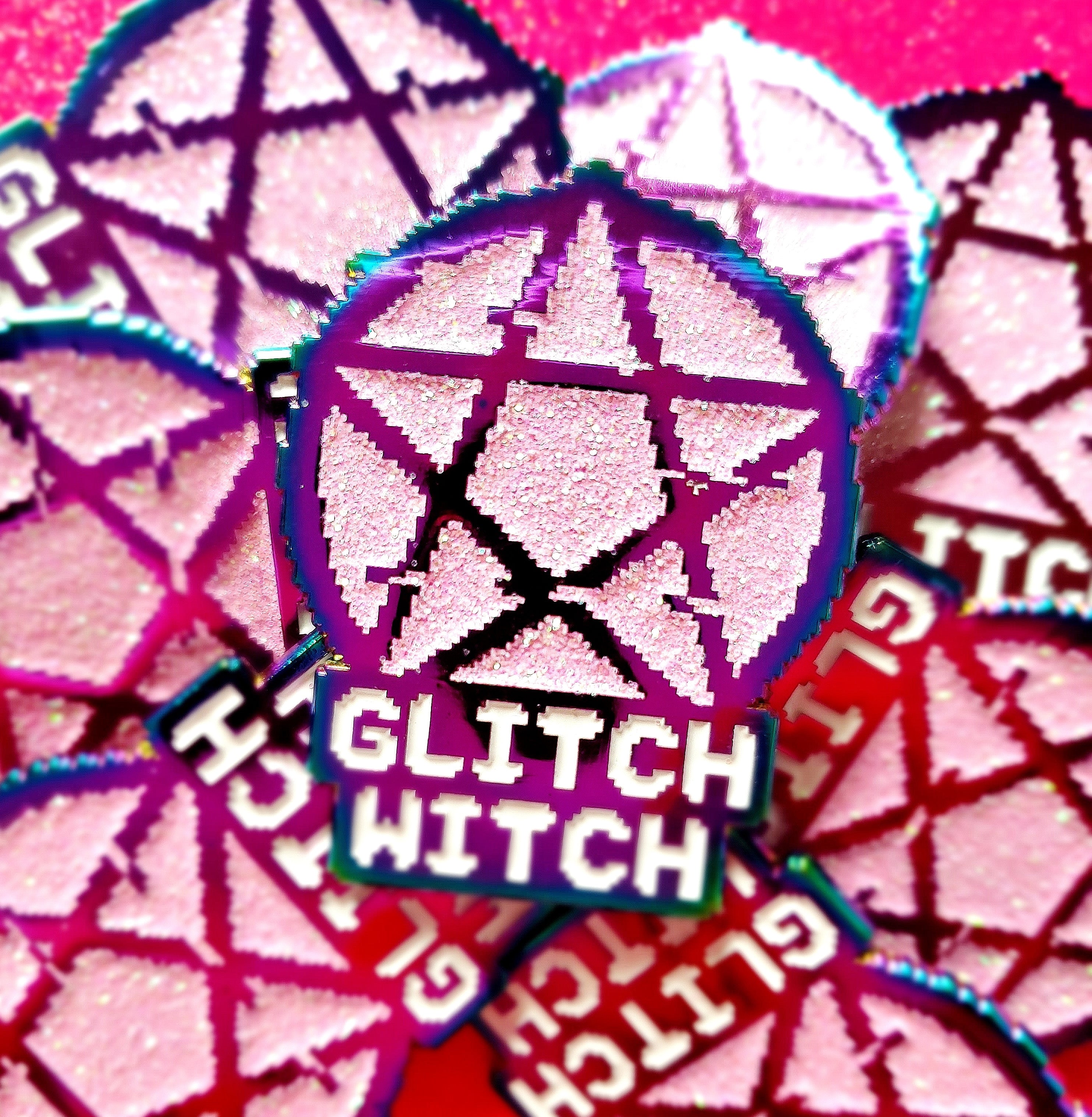 Acid Witch Glowing In The Dark Metal Pins