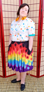 Pixel Effervescence Skater Skirt with Pockets