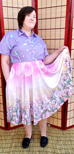 Shoujo Lilies Midi Skirt With Pockets