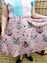 Floral Reptiles Midi Skirt With Pockets