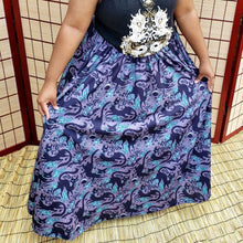 COLLAB: Vetiverfox Felines & Crystals Maxi Skirt with Pockets