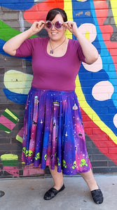 Alien Invasion Midi Skirt With Pockets