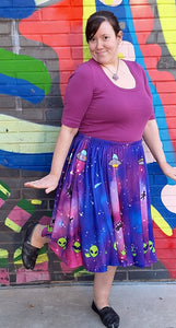 Alien Invasion Midi Skirt With Pockets