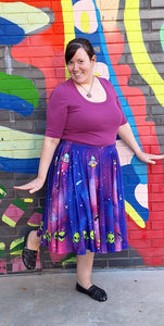 Alien Invasion Midi Skirt With Pockets