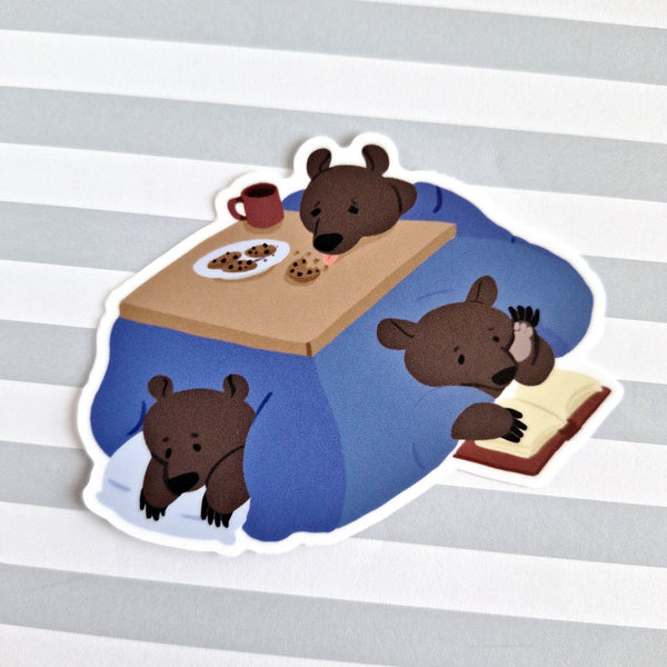 Cozy Kotatsu Bears Vinyl Sticker