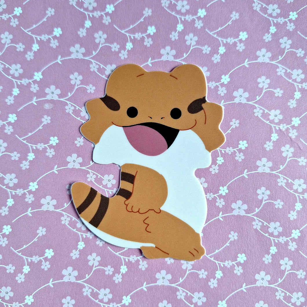 Posin' Beardie Vinyl Sticker (Full Bleed)