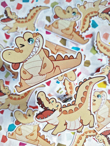 Happy Cheddar Crocodile Vinyl Sticker