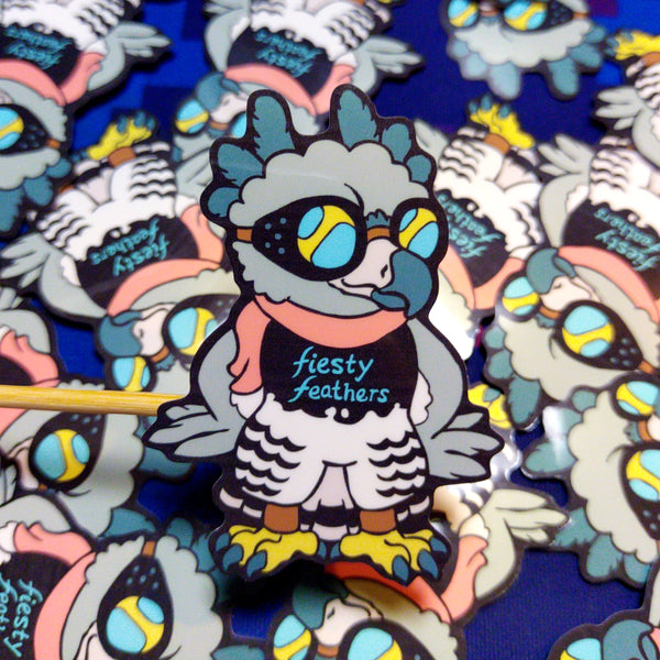 Feisty Feathers Punk Animal Sticker
