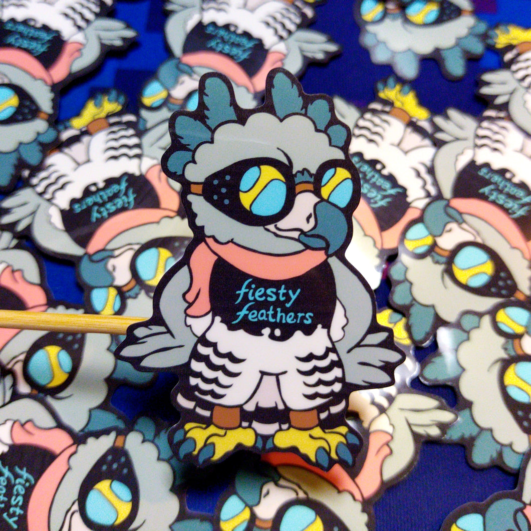 Feisty Feathers Punk Animal Sticker
