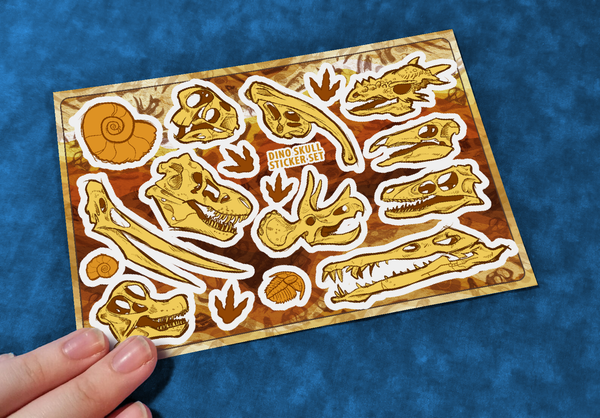 Dinosaur Skulls Sticker Sheet