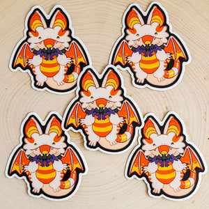 Candy Corn Beardie Vinyl Sticker