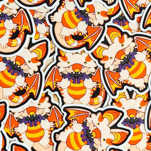 Candy Corn Beardie Vinyl Sticker