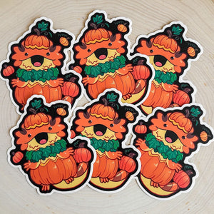 Pumpkin Beardie Vinyl Sticker