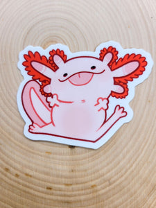 Playful Axolotl Vinyl Sticker