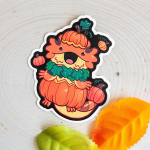 Pumpkin Beardie Vinyl Sticker