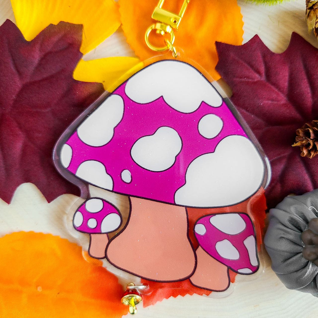 Big Mushroom Acrylic Charm with Dangly