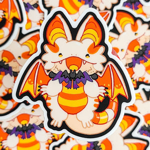 Candy Corn Beardie Vinyl Sticker