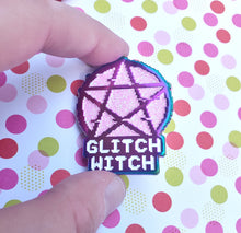 Glitch Witch Pin - Rainbow Metal & Glitter Enamel Pin