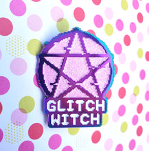Glitch Witch Pin - Rainbow Metal & Glitter Enamel Pin