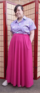 Solid Fuchsia Skirt with Pockets - Skater, Midi, & Maxi