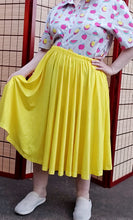 Solid Yellow Midi Skirt With Pockets