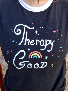 Therapy Good Graphic Ringer T-shirt