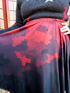 Pixel Rouge Skater Skirt with Pockets