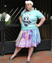 Pastel Pixel Nebula Skater Skirt with Pockets
