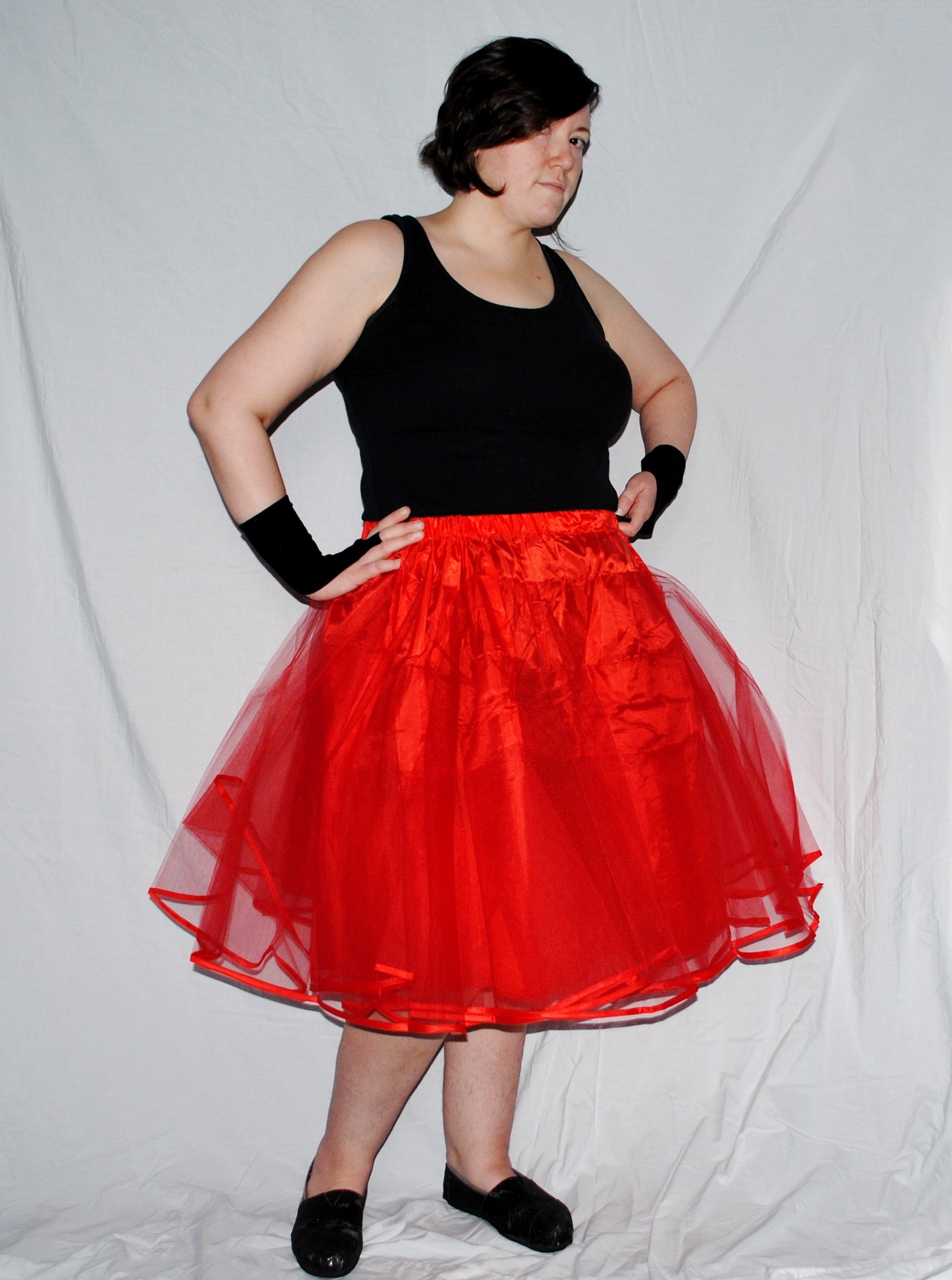 Red Knee Length Petticoat