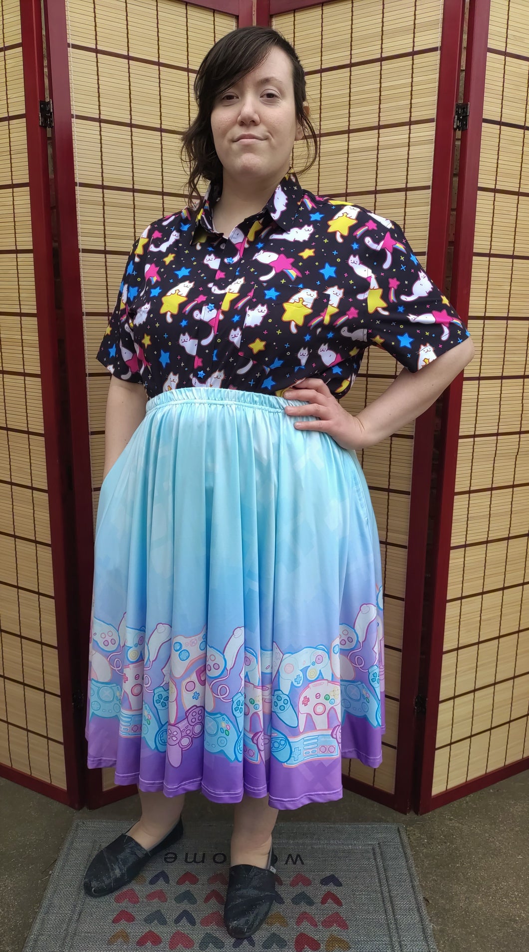 Pastel Controllers Midi Skirt With Pockets
