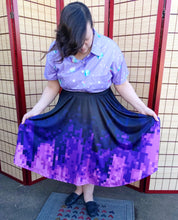 Pixel Goth Midi Skirt With Pockets