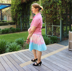 Pixel Bubblegum Skater Skirt with Pockets