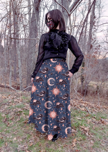 Gold Celestial Maxi Skirt with Pockets