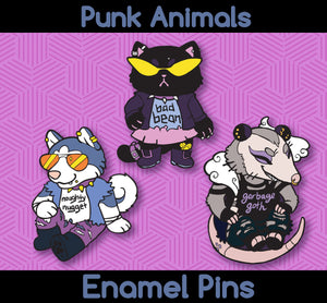 Bad Bean Punk Animal Enamel Pin