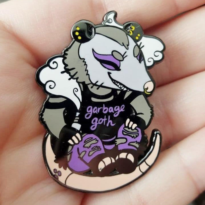 Garbage Goth Punk Animal Enamel Pin