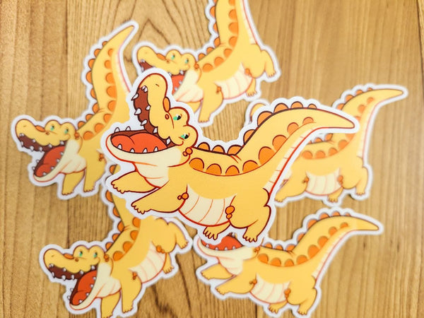 Happy Cheddar Crocodile Vinyl Sticker