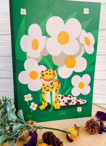 Leopard Gecko Flowery Reusable Sticker Book